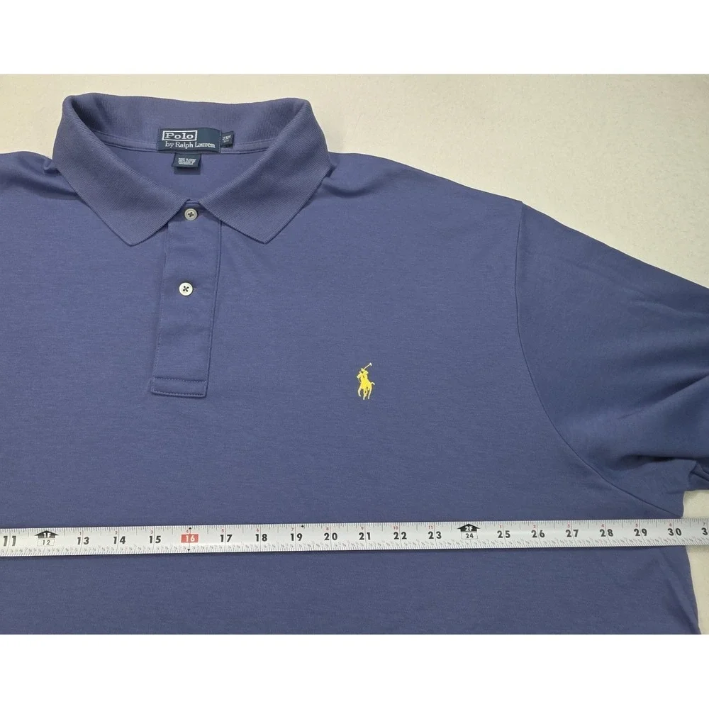 Polo Ralph Lauren Polo Shirt Mens‎ 2XB Blue Gray LIMITED USE Yellow Pony Soft